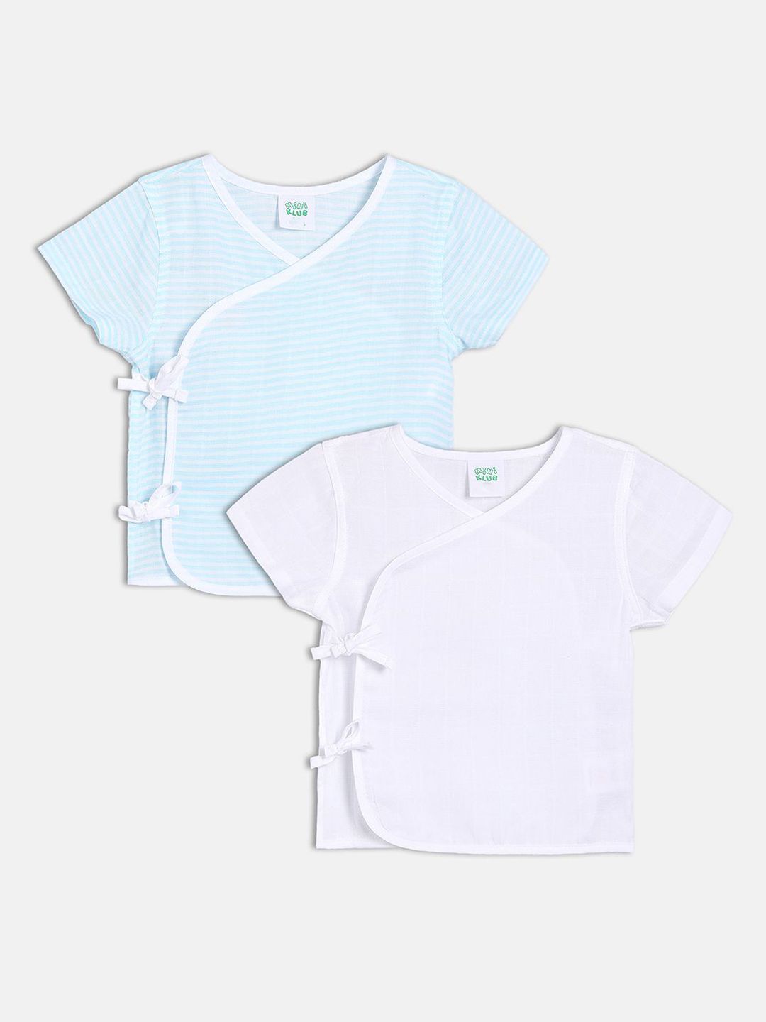 MINI KLUB Infants Boys Pack Of 2 Half Sleeves Striped & Solid Front Open Jhablas28NBFV7-picture-46