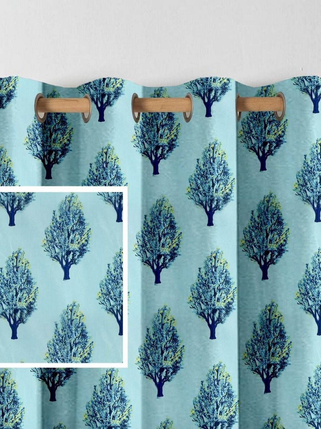 Aura Blue 2 Pieces Door Curtains-picture-31