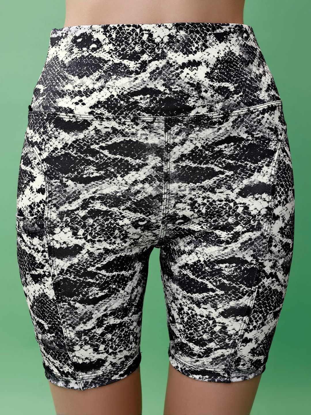 POOJARAN SAREE Women Printed High-Rise Training or Gym Sports Shorts-picture-21