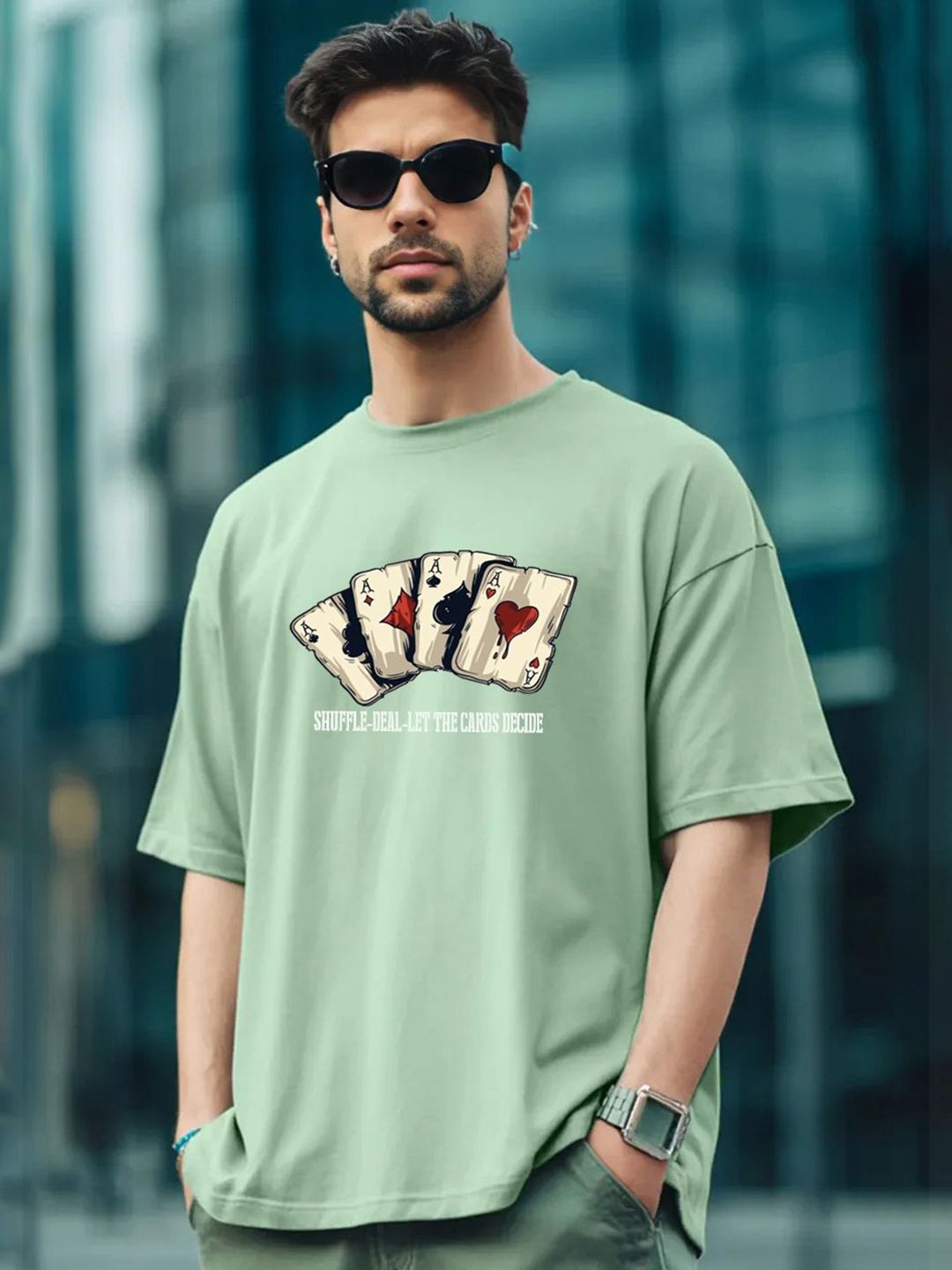 CLAFOUTIS Men Printed Drop-Shoulder Sleeves Cotton T-shirt-picture-36
