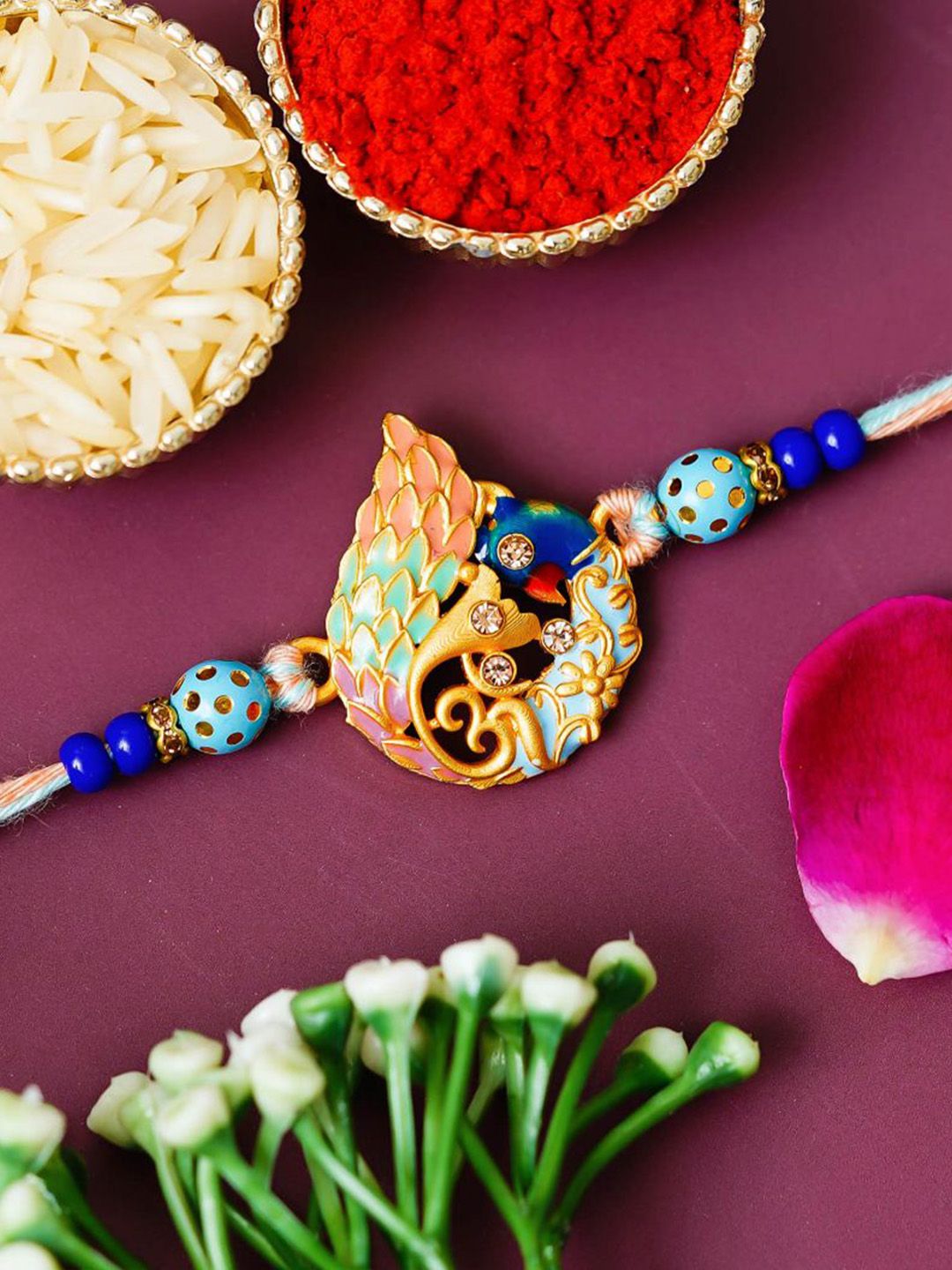 eCraftIndia Peacock Thread Rakhi For Brother-picture-14