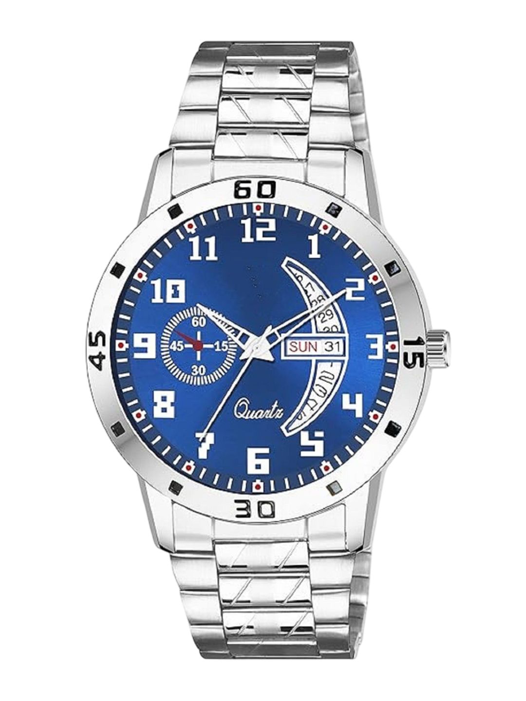 SZN Men Embellished Dial & Stainless Steel Straps Analogue Watch DD Aveo Steel BlueSZN-image-3