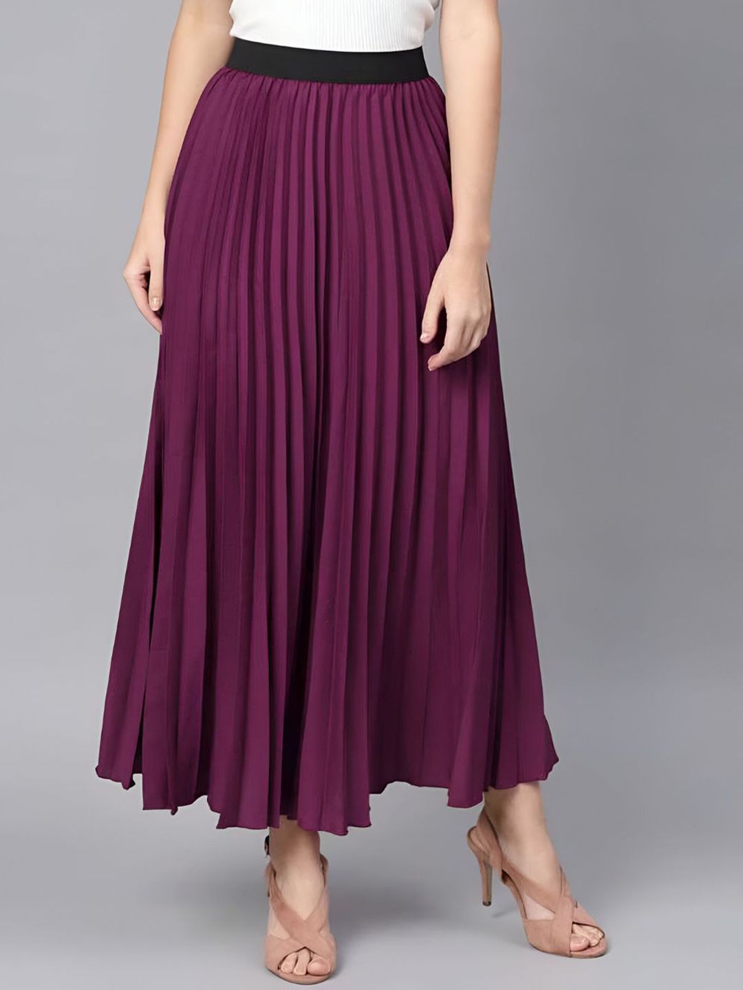 ZWERLON Accordion Pleats Maxi Skirt-picture-27
