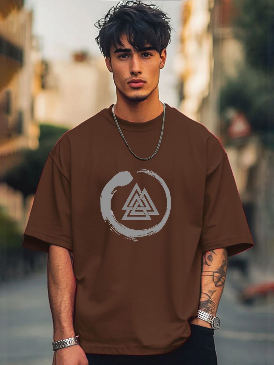 CLAFOUTIS Printed Drop-Shoulder Sleeves Cotton T-shirt-picture-24