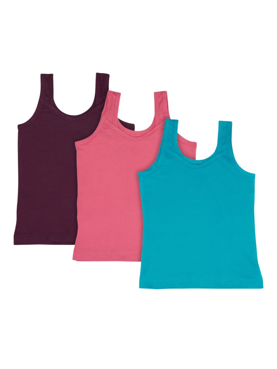 Aimly Infant Girls Pack Of 3 Cotton Camisoles-picture-10