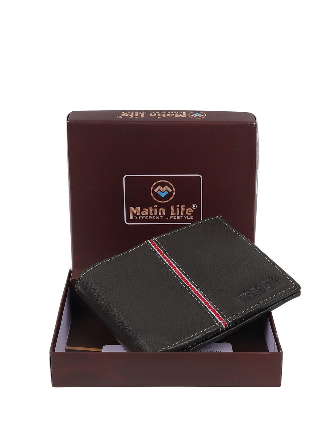 MATIN LIFE Premium Genuine Men Leather Two Fold Wallet-image-2