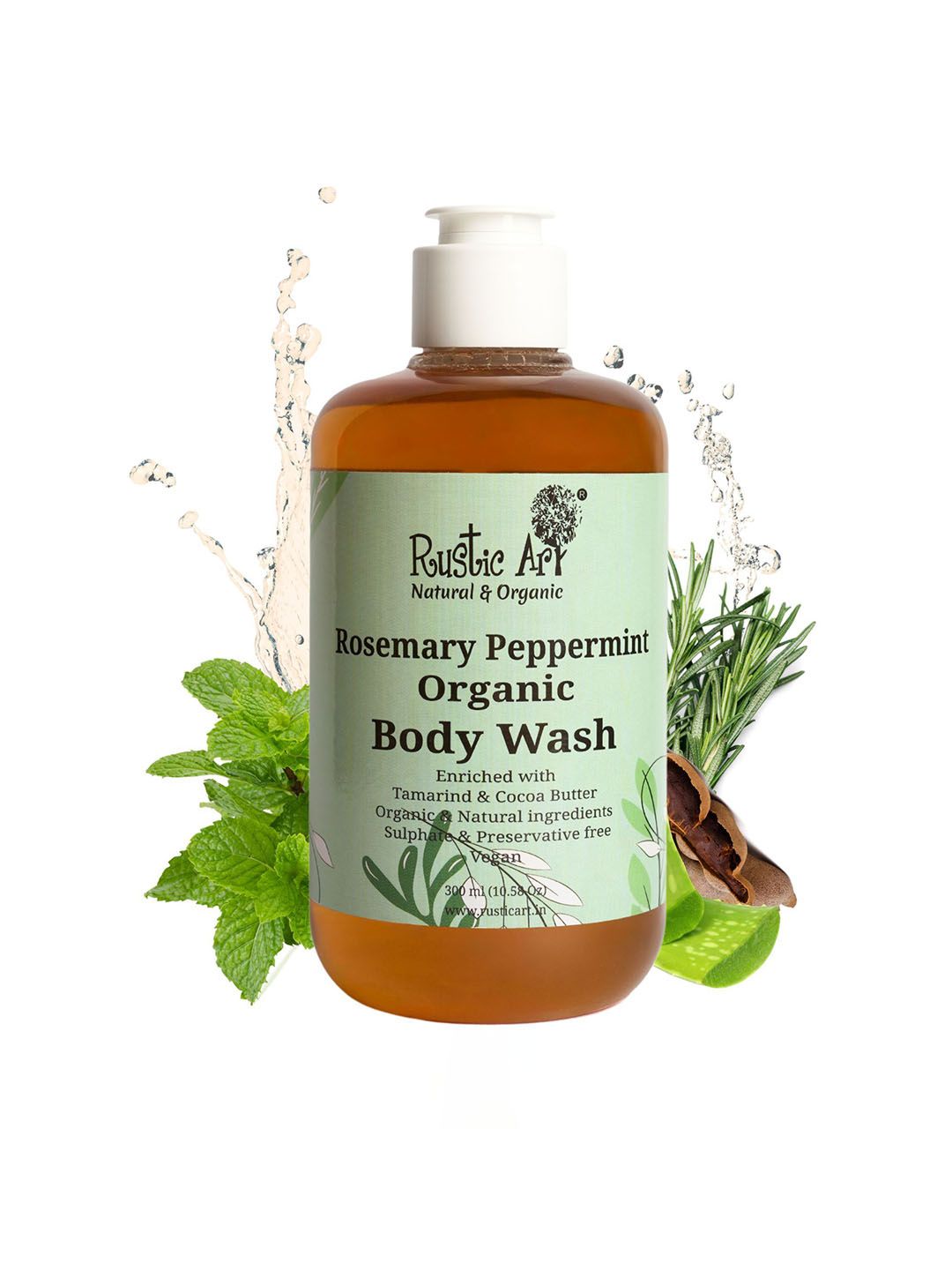 Rustic Art Rosemary Peppermint Organic Body Wash - 300 ml-image-43