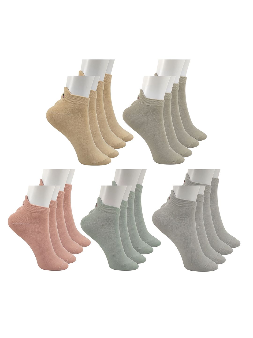 Fruvanta Pack Of 10 Patterned Ankle Length Socks-image-38