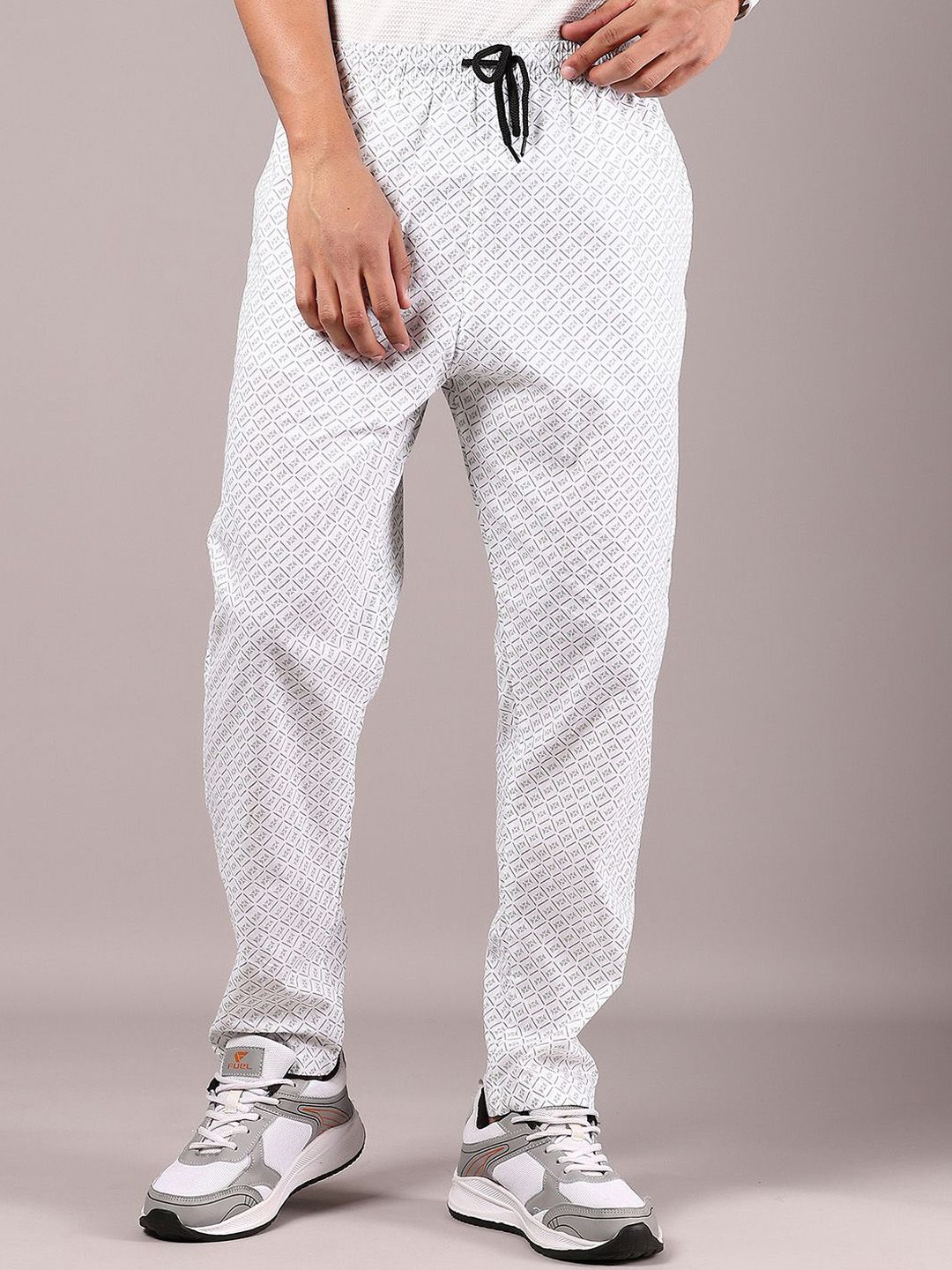 V-Mart Men Printed Cotton Mid-Rise Trackpants-picture-39