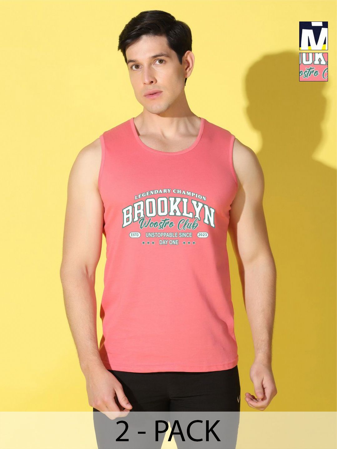 WOOSTRO Men Pack Of 2 Typography Printed Slim Fit T-shirt-picture-39