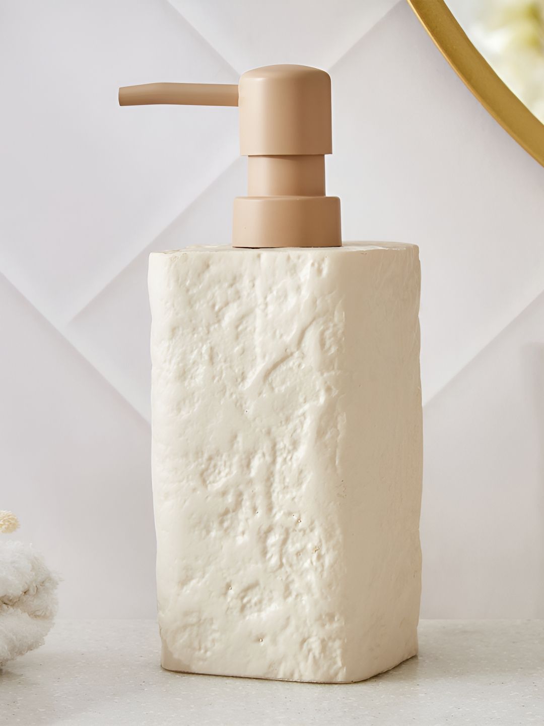 Home Centre Beige Textured Soap Dispenser - 380ml-image-49