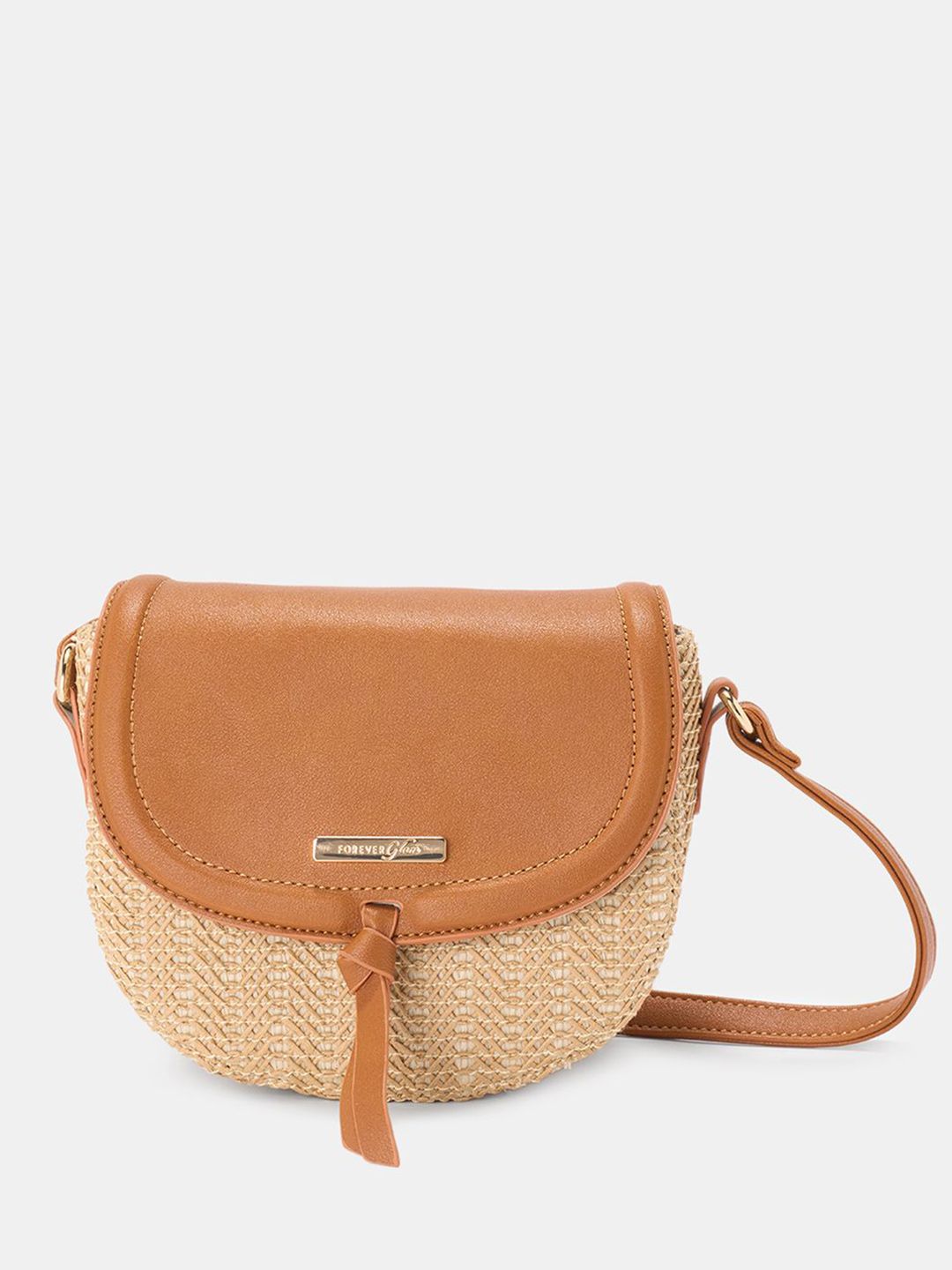 Forever Glam by Pantaloons Textured Half Moon Sling Bag With Tasselled-picture-15