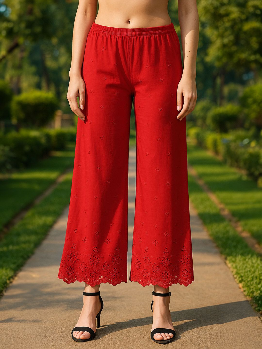 Miaz Lifestyle Women Ethnic Motifs Embroidered Knitted Ethnic Palazzos-picture-35