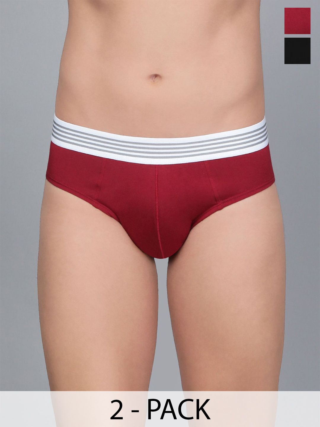 Mast & Harbour Pack Of 2 Mid Rise With Elastic Waistband Basic Briefs-picture-30