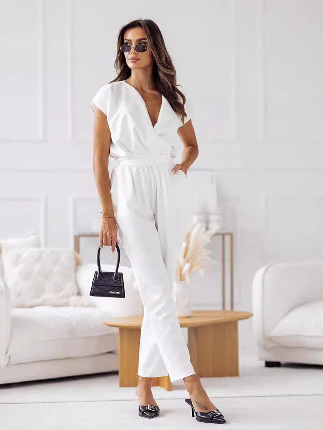 bebe Women Basic Solid Jumpsuit-image-39