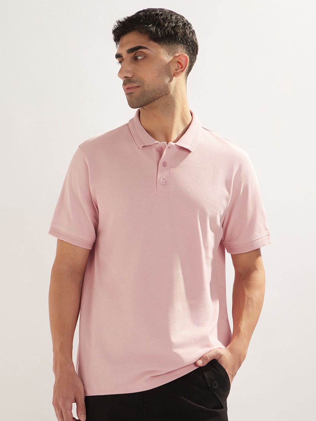 NOBERO Men Solid Cotton Polo Collar T-shirt-picture-30