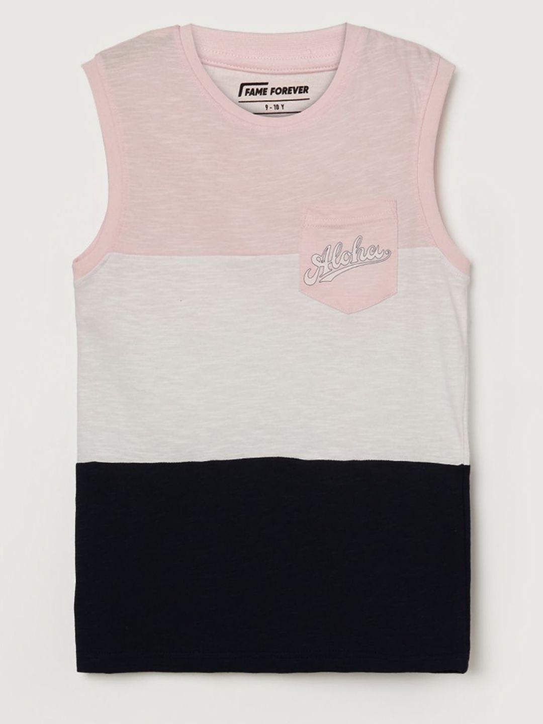 Fame Forever by Lifestyle Boys Colourblocked Round Neck Sleeveless Cotton T-shirt-picture-38