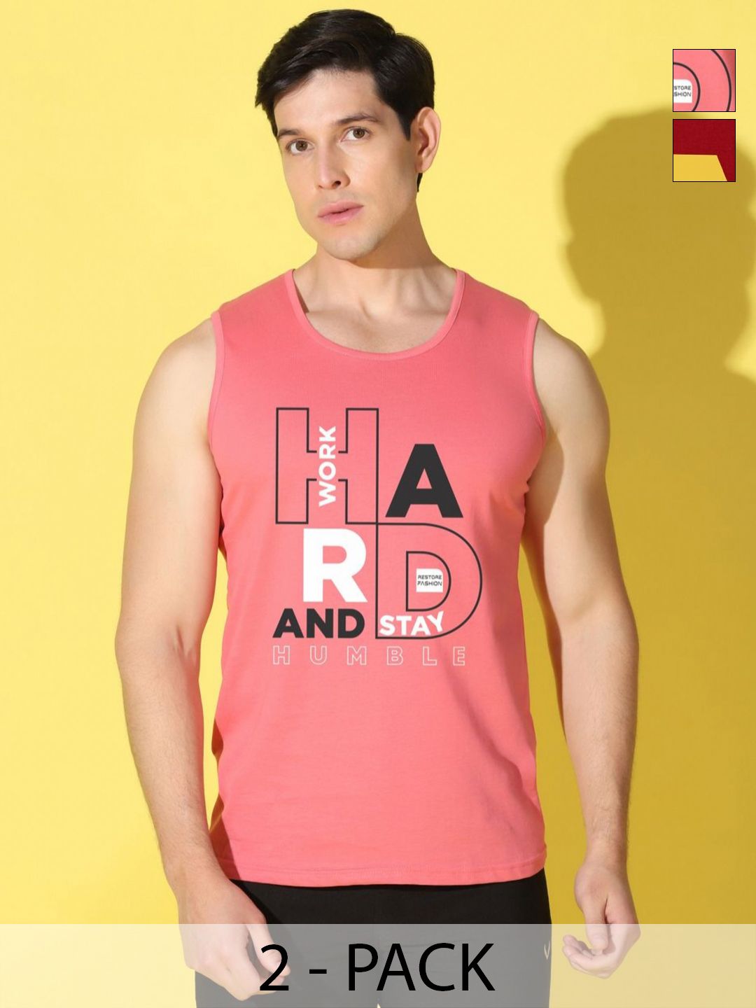 WOOSTRO Men Pack of 2 Typography Printed Slim Fit T-shirt-picture-27