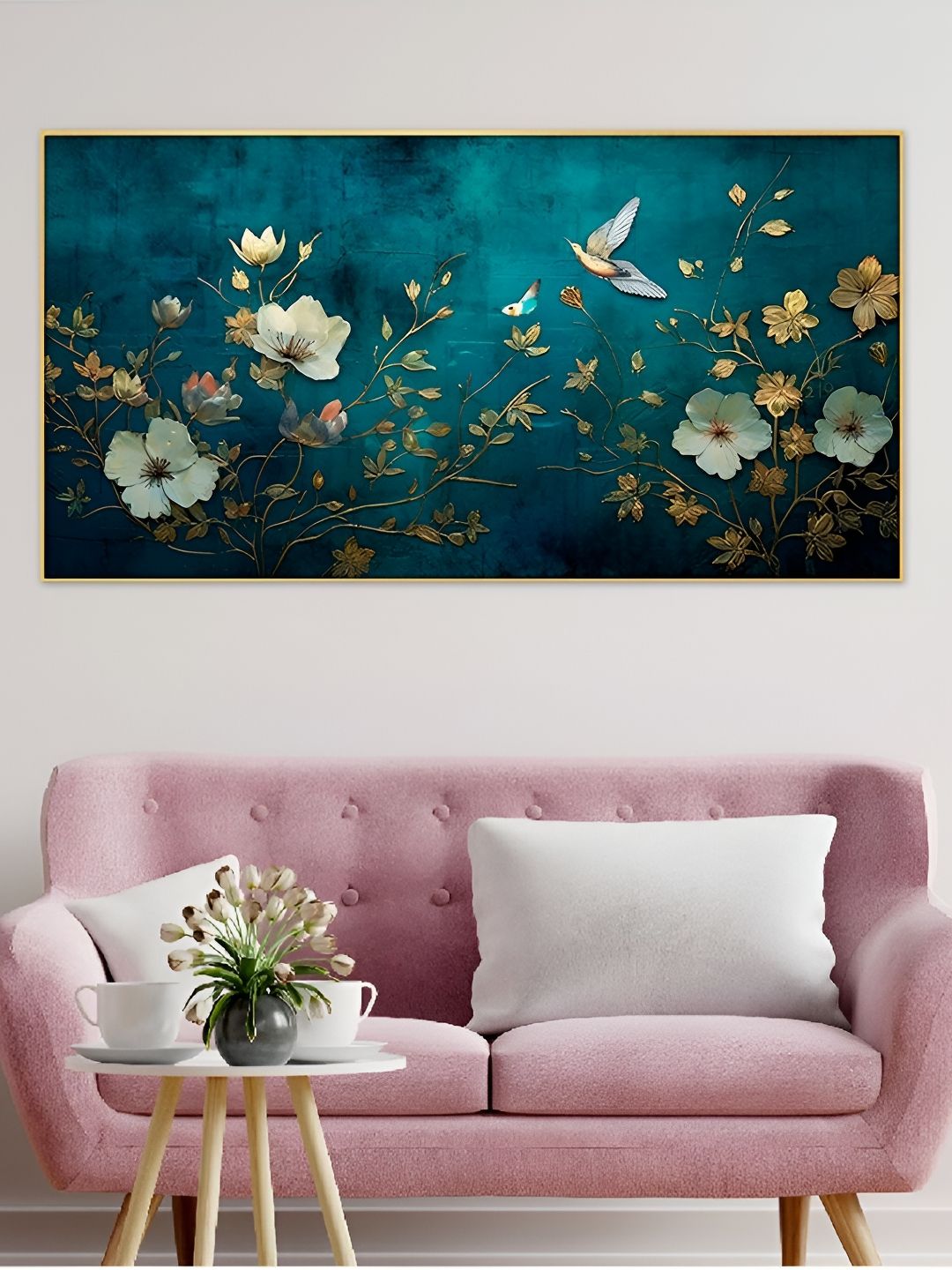 DEKORSTATION Blue & White Floral And Botanical Wooden Wall Art-picture-15