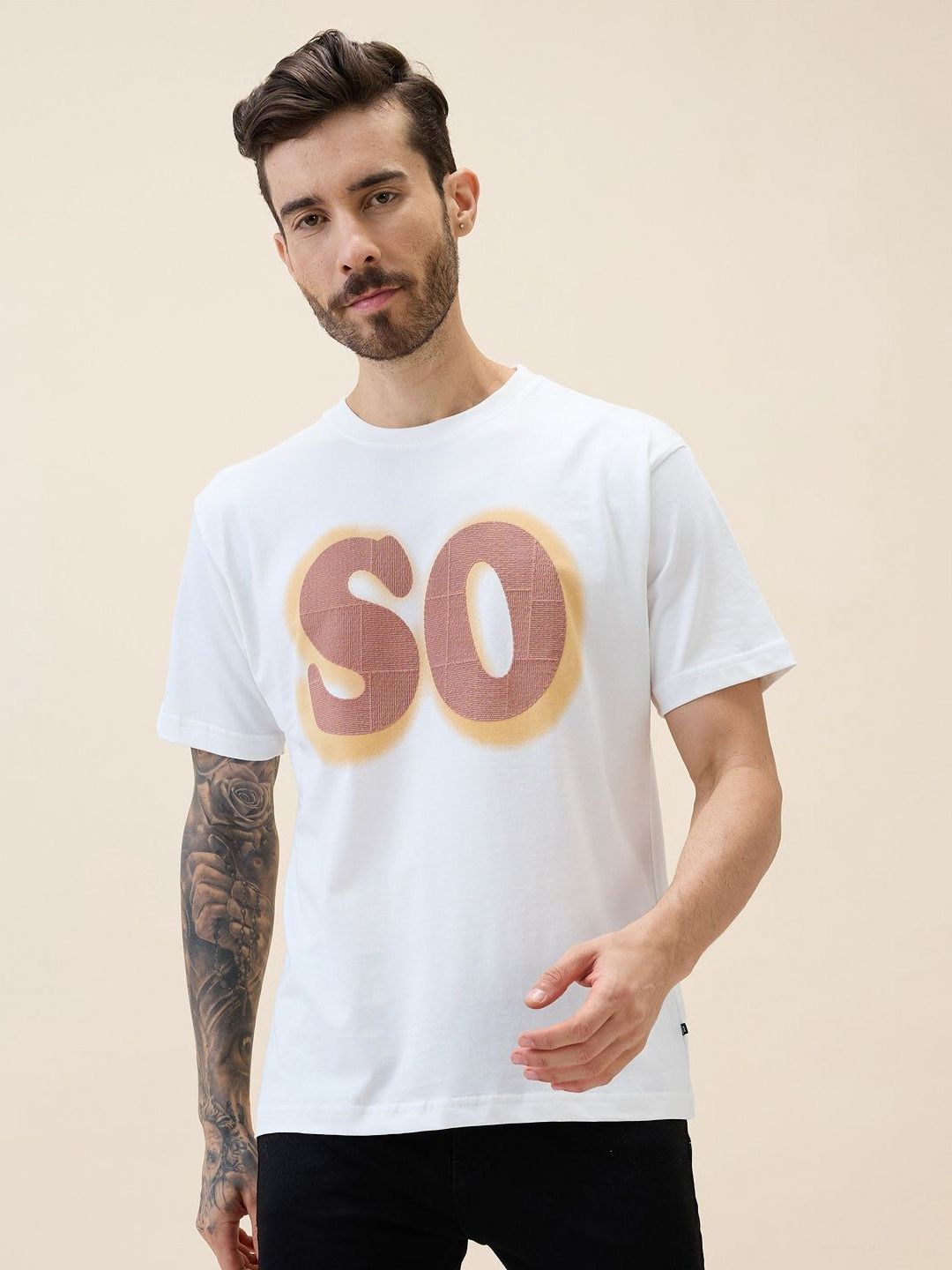 Status Quo Men Typography Printed Pure Cotton Applique T-shirt-picture-24