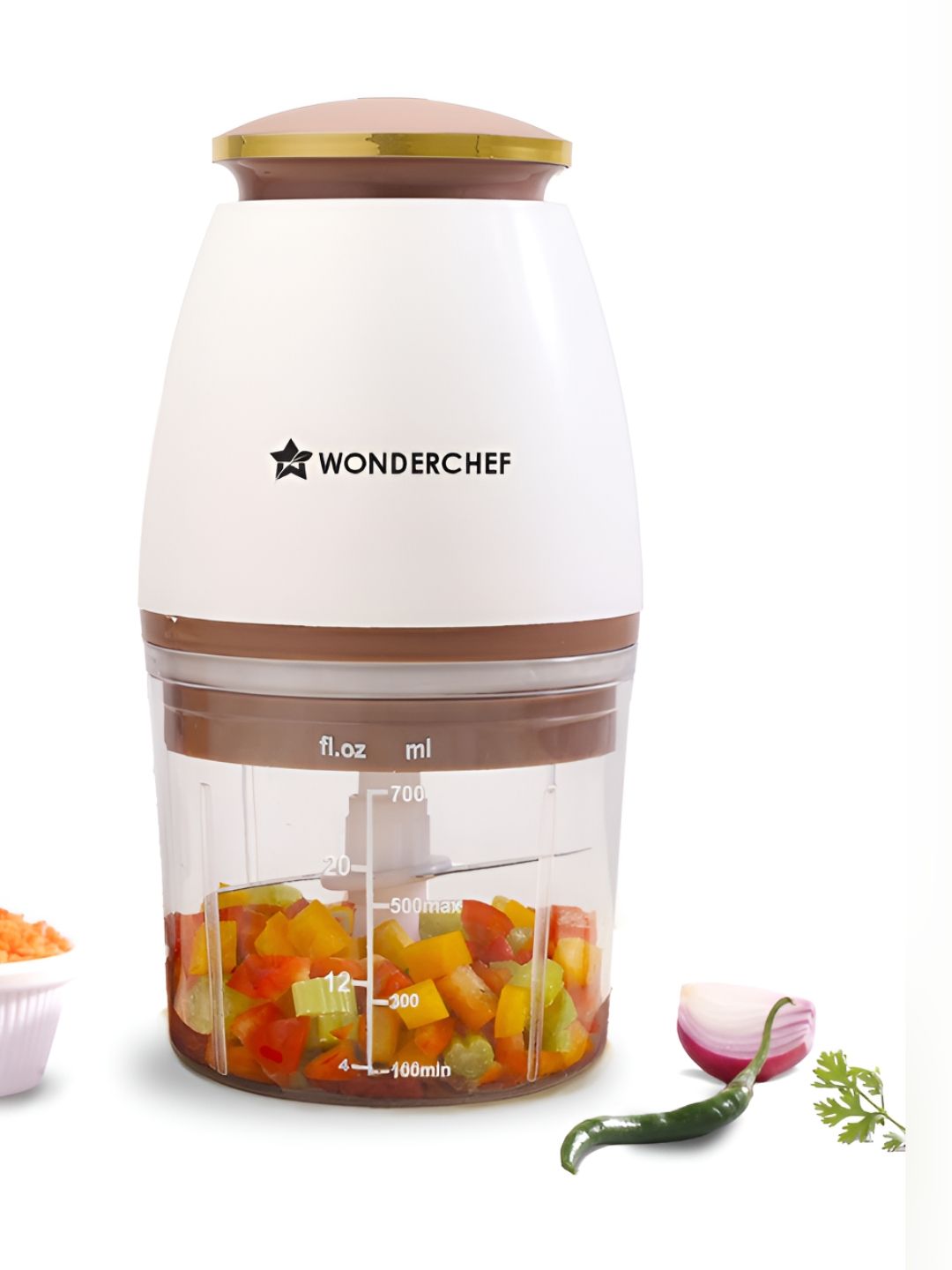 Wonderchef 700ml Nutri-chop Pearl 4 Blade Electric Chopper 350W
