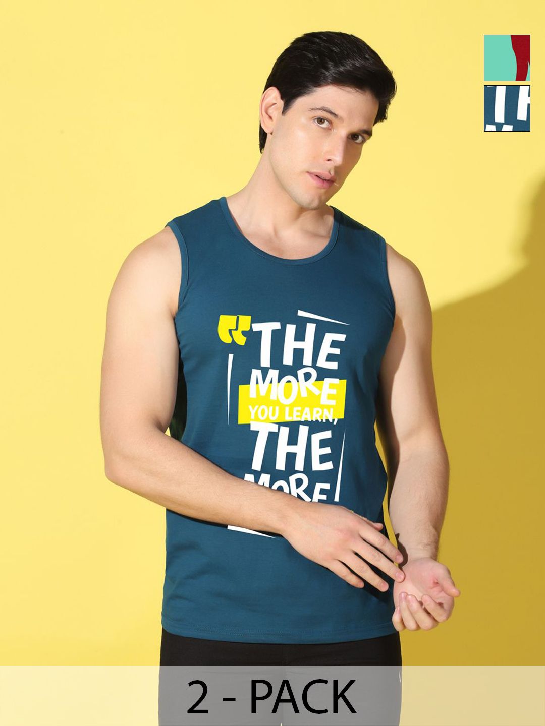 WOOSTRO Men Pack Of 2 Typography Printed Slim Fit T-shirt-picture-36