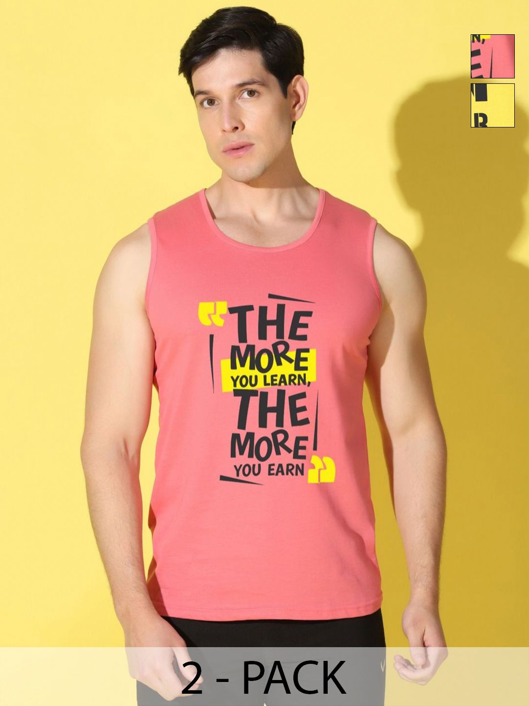 WOOSTRO Men Pack Of 2 Typography Printed Slim Fit T-shirt-picture-25