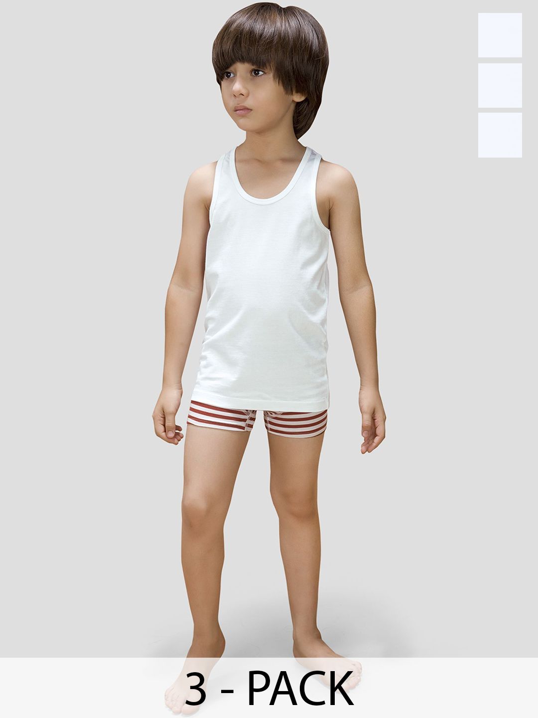 TRESNOVA Boys Pack Of 3 Pure Cotton Innerwear Vests-picture-57