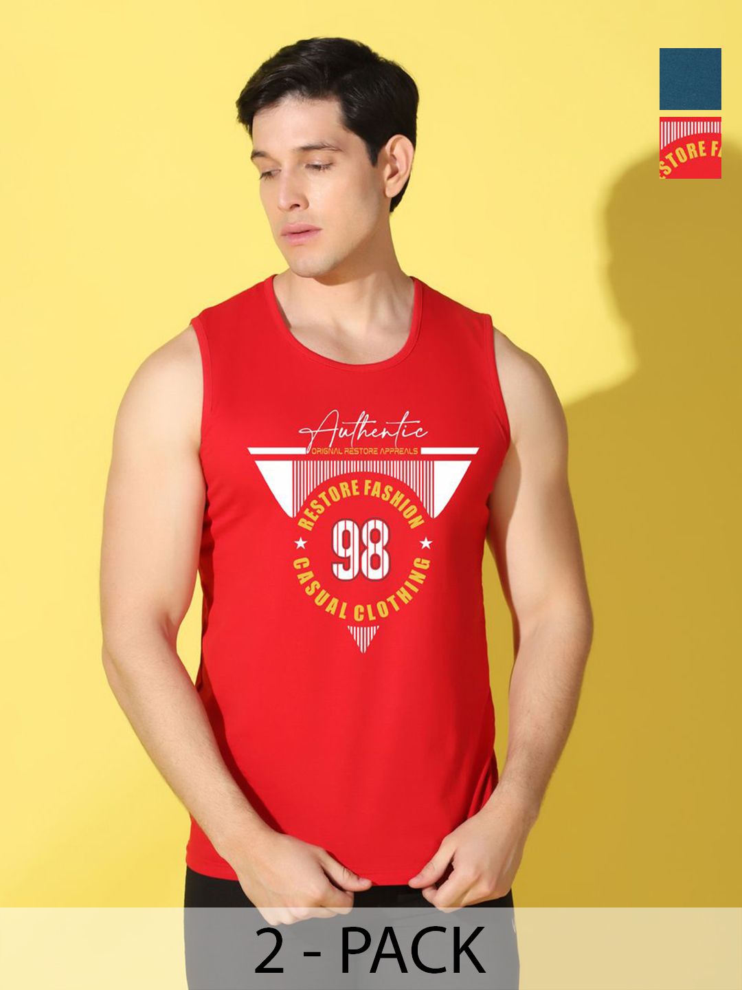 WOOSTRO Men Pack Of 2 Typography Printed Slim Fit T-shirt-picture-33