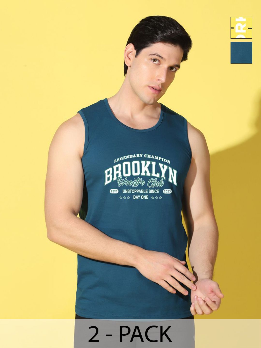 WOOSTRO Men Pack Of 2 Typography Slim Fit T-shirt-picture-15