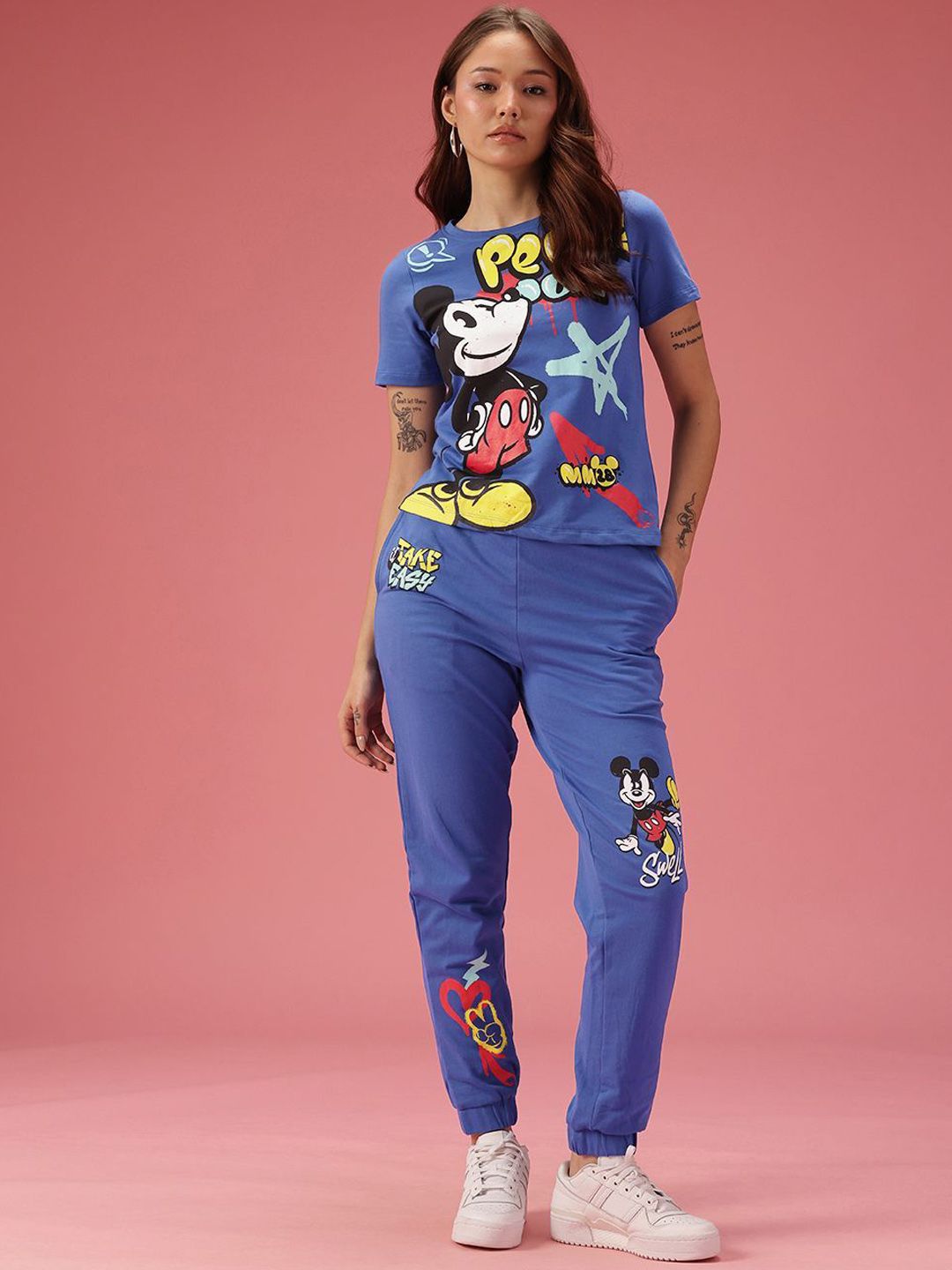 Disney by DressBerry Printed Pure Cotton Top & Trousers Co-Ord Set
