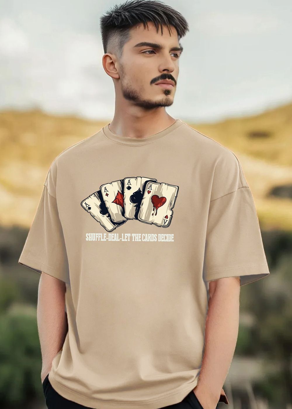Genzy Men Printed Drop-Shoulder Sleeves T-shirt-picture-11