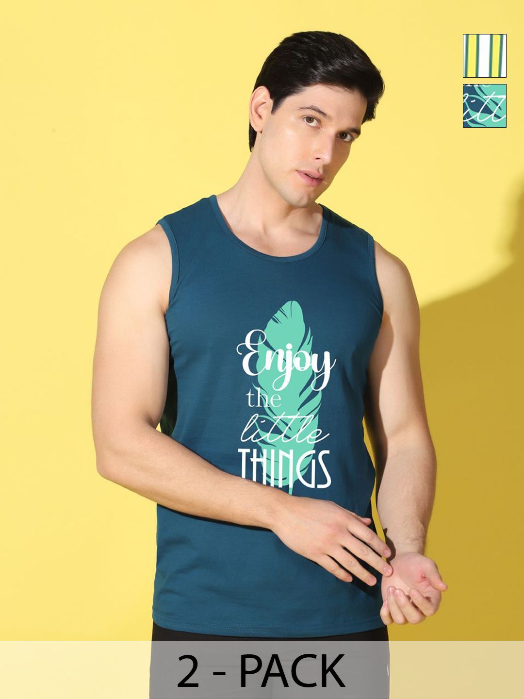 WOOSTRO Men Pack Of 2 Typography Printed Slim Fit T-shirt-picture-32