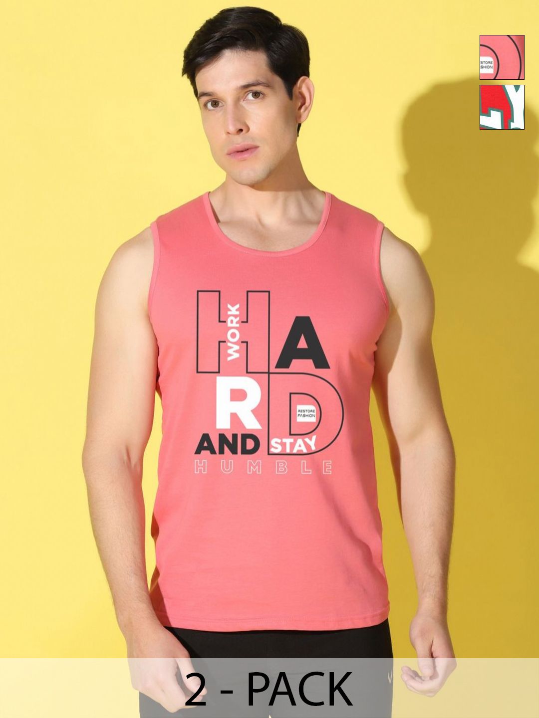 WOOSTRO Men Pack Of 2 Typography Printed Slim Fit T-shirt-picture-23