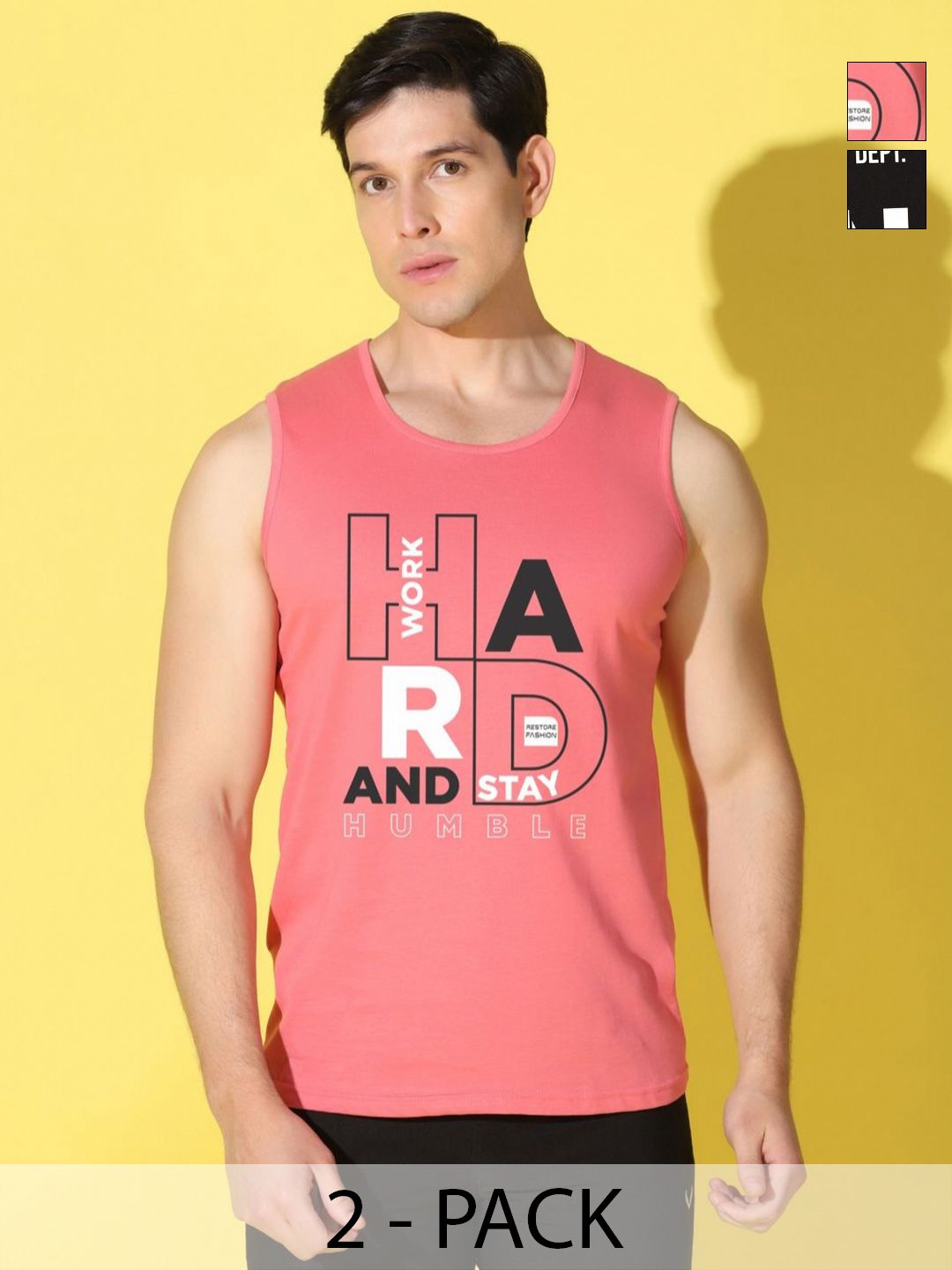 WOOSTRO Men Pack Of 2 Typography Printed Slim Fit T-shirt-picture-30