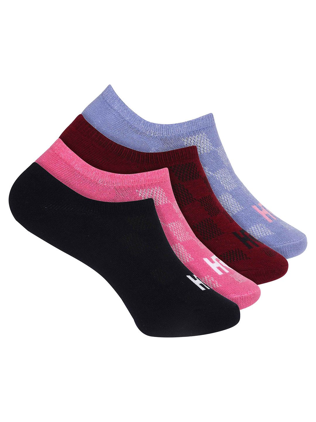 HRX by Hrithik Roshan Pack Of 4 Patterned Shoe Liner Socks-picture-24