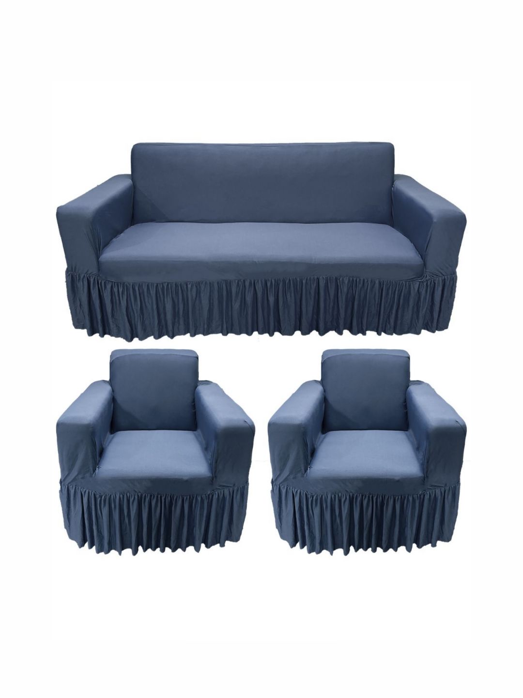 GIFTS ISLAND Grey 5 Pieces Sofa Cover With Arms-picture-29