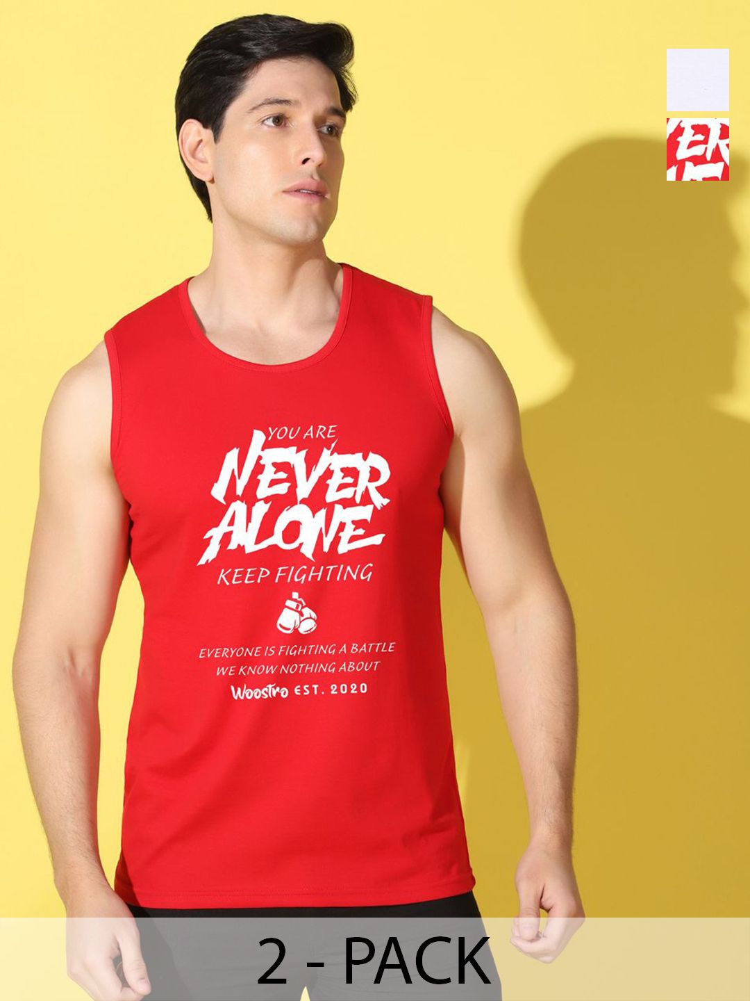 WOOSTRO Men Pack Of 2 Typography Printed Slim Fit T-shirt-picture-31