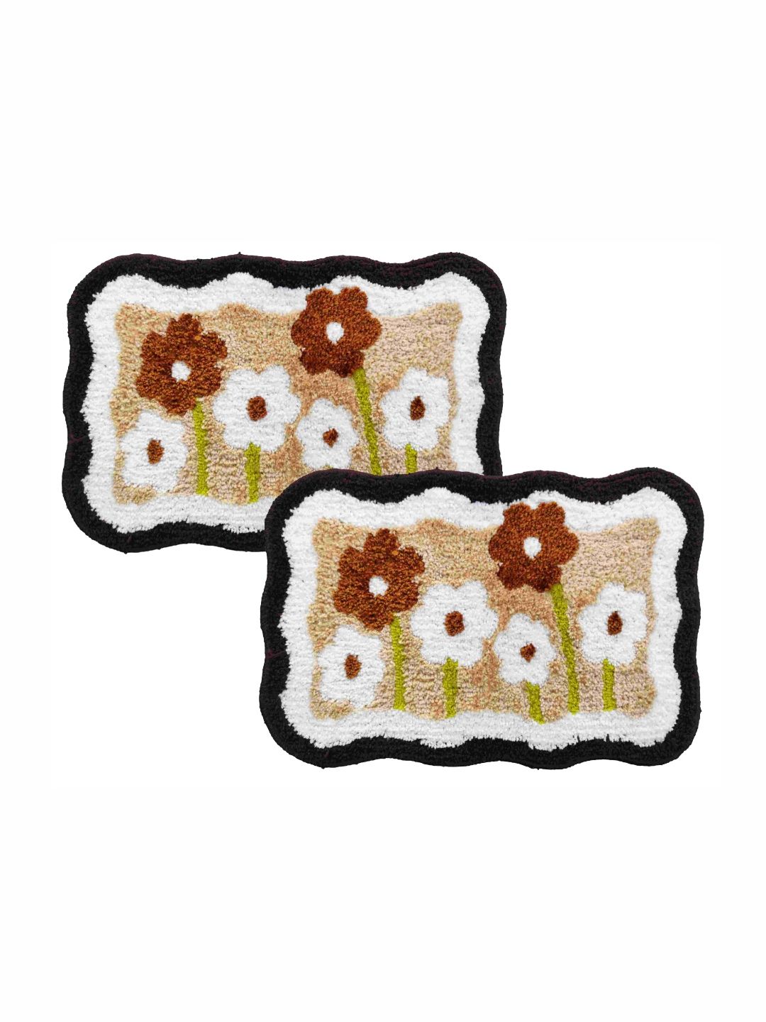 ELEGANT WEAVERS 2-Pcs Brown & Beige Textured Anti-Skid Bath Rug-picture-14