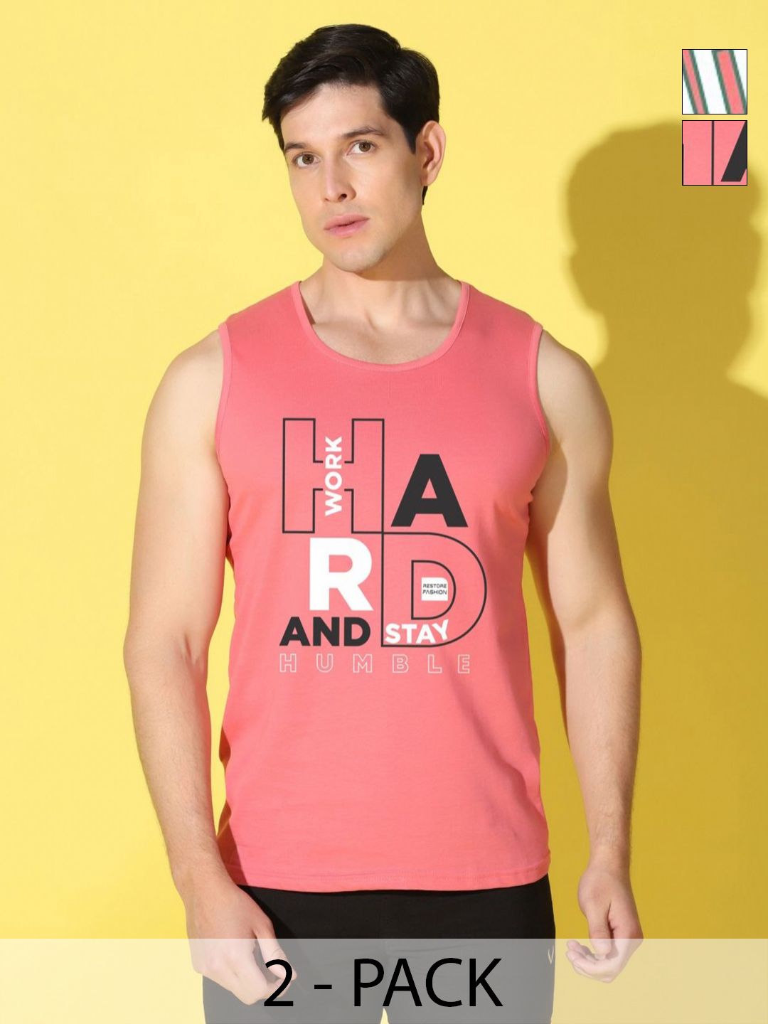 WOOSTRO Men Pack Of 2 Typography Slim Fit T-shirt-picture-19