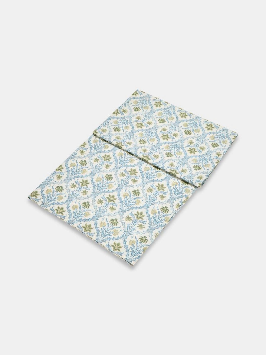 Fabindia White & Blue Ethnic Motifs Single Bedsheet with 1 Pillow Covers-picture-36