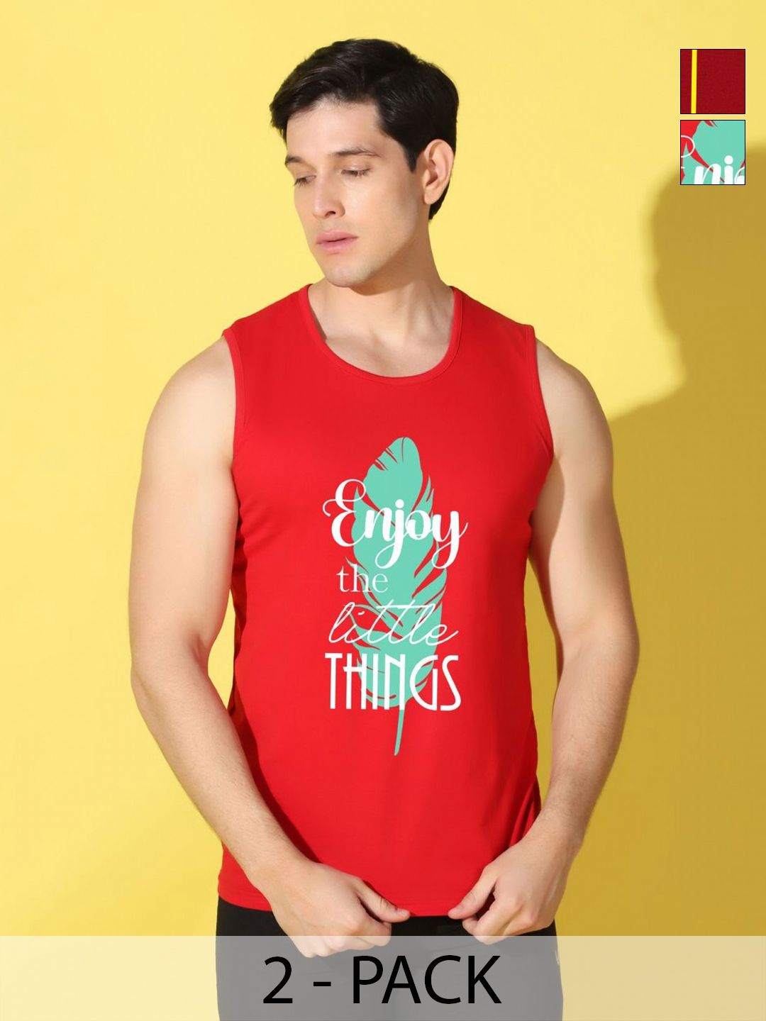 WOOSTRO Men Pack Of 2 Typography Slim Fit T-shirt-picture-12