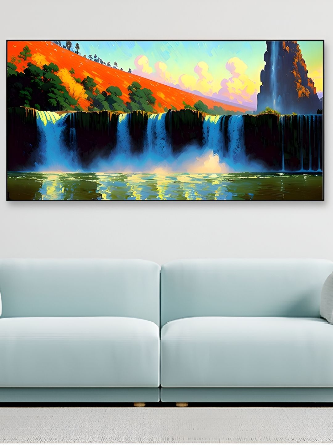 DEKORSTATION Orange & Green Floral And Botanical Canvas Wall Art-picture-27