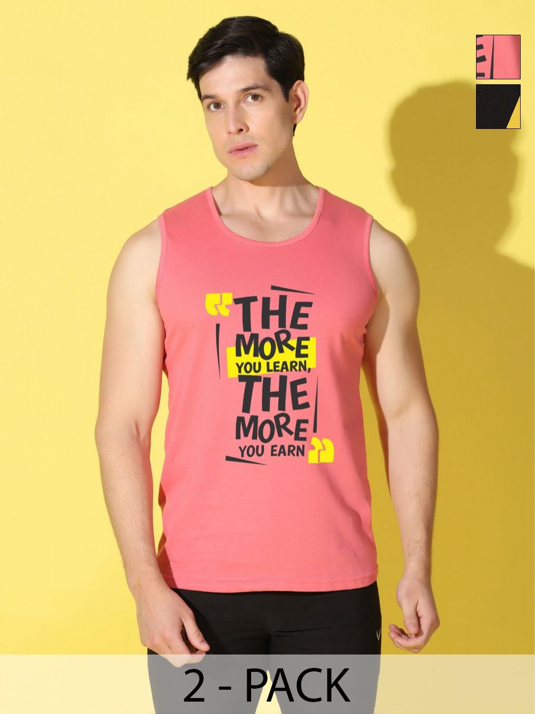 woostro WOOSTROMen Pack of 2 Typography Printed Slim Fit T-shirt-picture-22