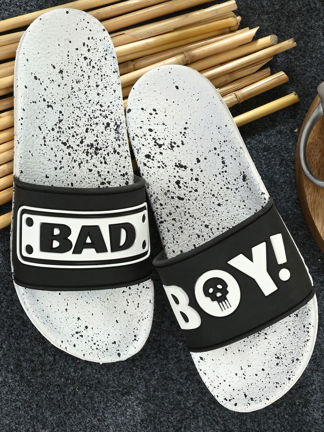 Shoe Island Men Printed Sliders-picture-39