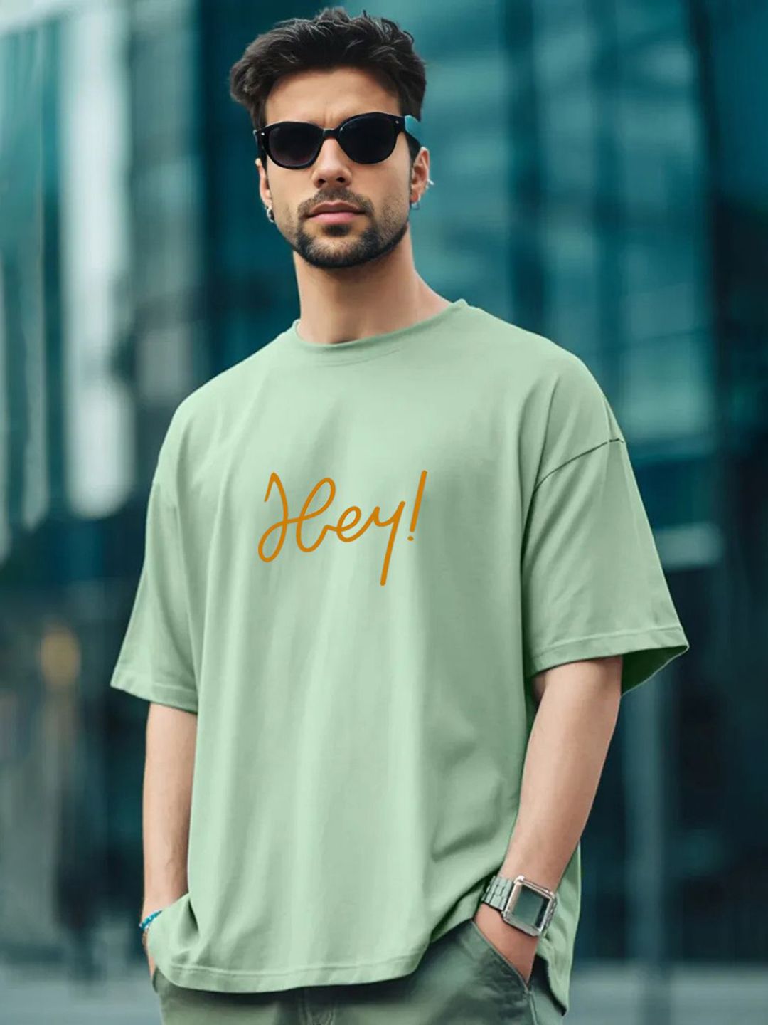 Genzy Men Printed Drop-Shoulder Sleeves T-shirt-picture-15