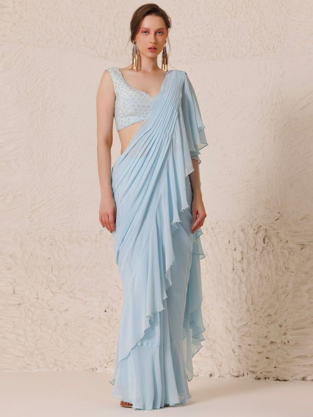 Chhaya Mehrotra Pure Georgette Ready to Wear Banarasi Saree-image-48