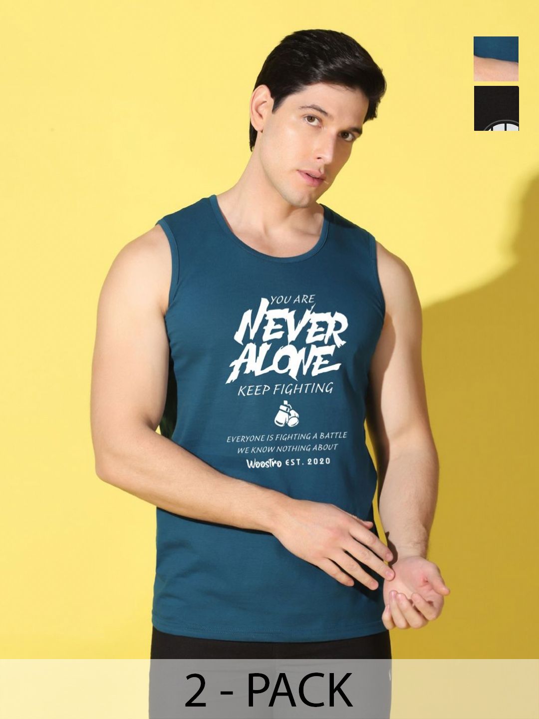 WOOSTRO Men Pack of 2 PrintedSlim Fit T-shirt-picture-44