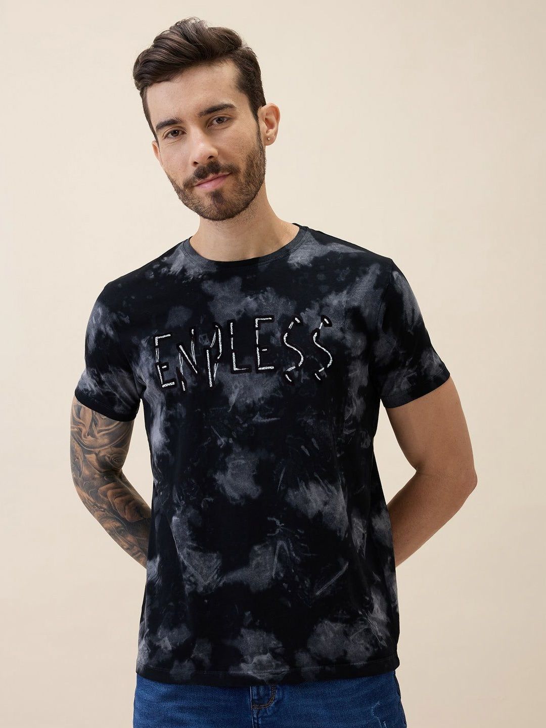 Status Quo Men Printed Pure Cotton Raw Edge T-shirt-picture-11