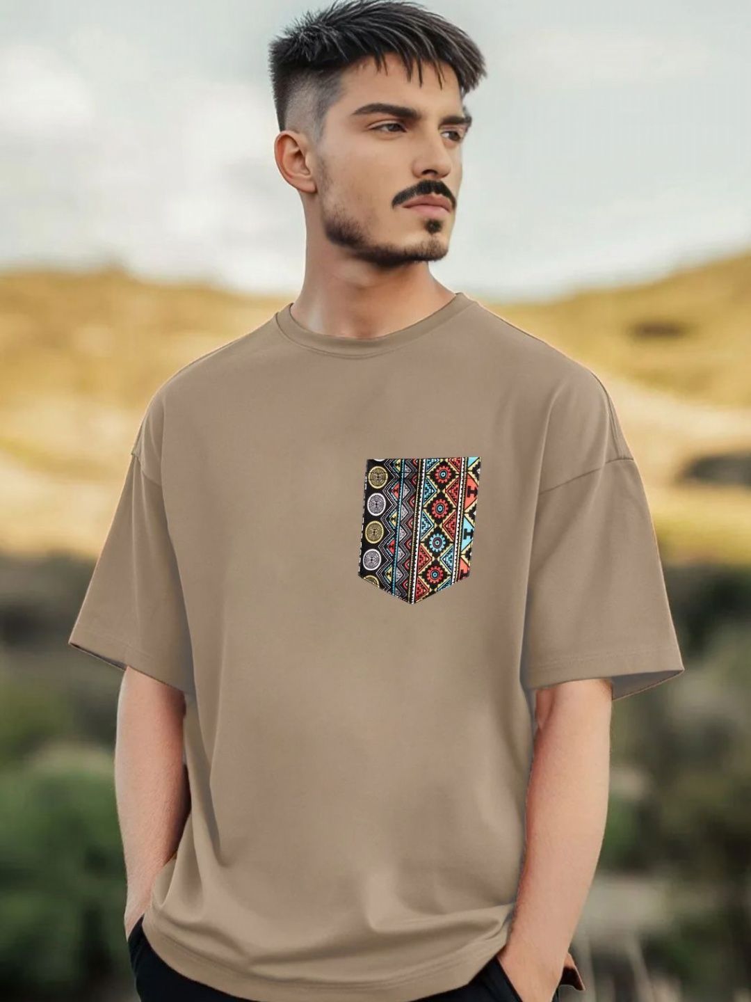 Genzy Men Printed Drop-Shoulder Sleeves T-shirt-picture-44